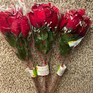 9 VALENTINE’S DAY Velvet Rose Buds On Stems 18 Inches 3 Packs Of 3 Stems